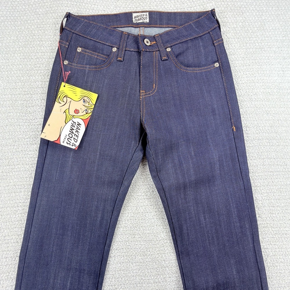 NWT Naked & Famous Skinny Guy Jeans 28 Indigo Power Stretch Japanese Raw Denim